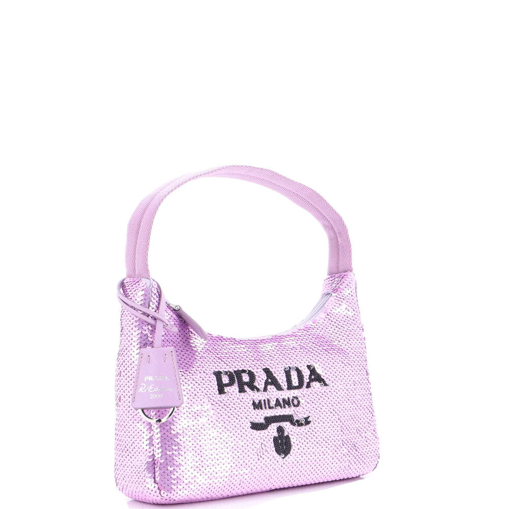 Prada Re-Edition Hobo Sequins Mini #203046P22B - Picture 2 of 6